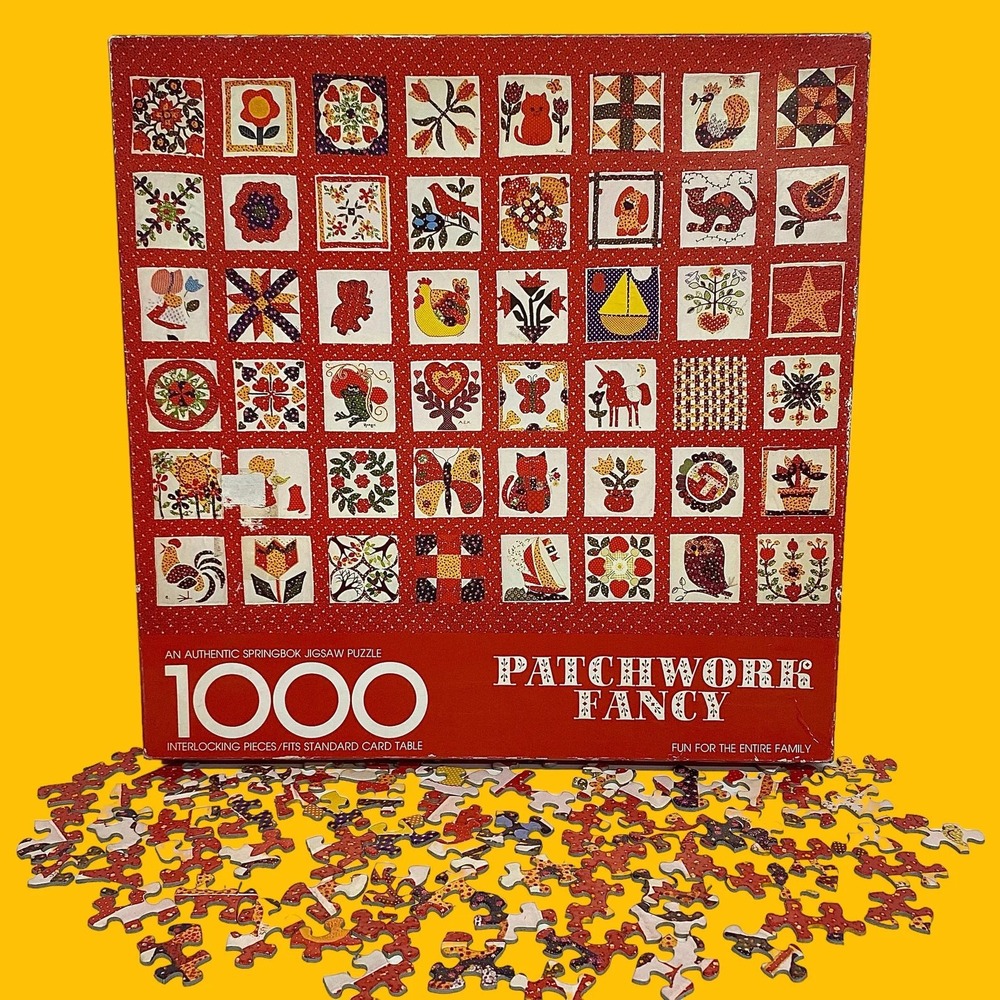 Springbok | Patchwork Fancy | 1000 Piece Jigsaw Puzzle | Vintage 1981 Quilt Art